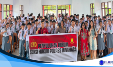 Kasikum Polres Minahasa Berikan Penyuluhan Hukum Kepala Pelajar SMK Negeri 1 Tondano