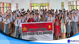 Polres Minahasa melaksanakan kegiatan Penyuluhan Hukum kepada para pelajar baru SMK Negeri 1 Tondano yang sedang mengikuti Masa Pengenalan Lingkungan Sekolah (MPLS), Kamis (16/7/2026).