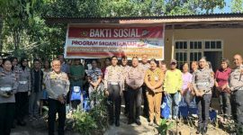 Ditlantas Polda Sulut meresmikan rumah hasil program bedah rumah milik keluarga Heri Onibala Angkow di Kelurahan Malalayang I Timur, Kecamatan Malalayang, Kota Manado, Selasa (7/7/2026).