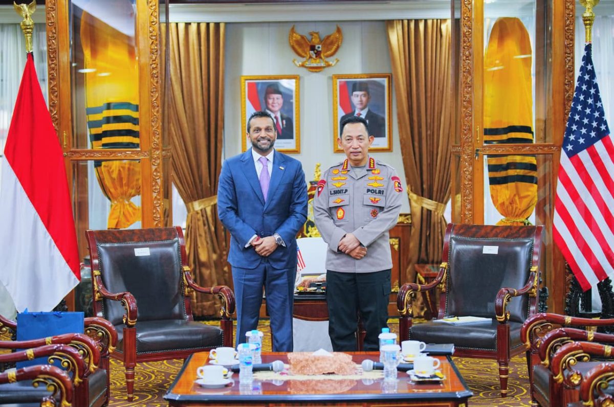 Kapolri menerima kunjungan kehormatan Direktur FBI Kash Patel di Mabes Polri, Jakarta Selatan, Kamis (23/7/2026).