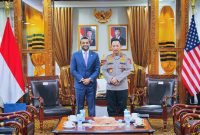 Kapolri menerima kunjungan kehormatan Direktur FBI Kash Patel di Mabes Polri, Jakarta Selatan, Kamis (23/7/2026).