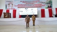Bupati Minahasa Dr. Robby Dondokambey S.Si MAP memimpin Apel Kerja Awal Bulan Juli dan Ibadah Oikumene yang dirangkaikan dengan Pengambilan Sumpah/Janji PNS serta Pelantikan dalam Jabatan Fungsional bagi ASN Pemkab Minahasa, di Wale Ne Tou Minahasa, Senin (6/7/2026).