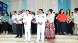 Gubernur Sulawesi Utara Mayjen TNI (Purn) Yulius Selvanus, S.E. menyambut langsung kedatangan kontingen Pesparawi Sulut di Graha Gubernuran Bumi Beringin, Manado, Rabu (1/7/2026).