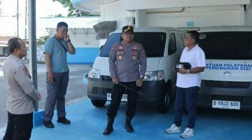 Kapolres Kotamobagu AKBP Abdul Kholik meninjau langsung progres pembangunan SPPG, Selasa (28/7/2026)