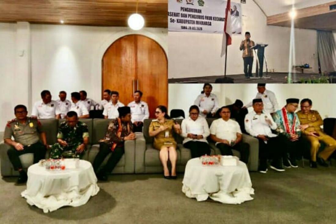 Forum Kerukunan Umat Beragama (FKUB) tingkat kecamatan se-Kabupaten Minahasa resmi dikukuhkan sebagai upaya memperkuat toleransi dan menjaga kerukunan umat beragama hingga tingkat wilayah.