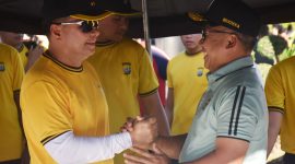 Pangdam XIII/Merdeka Mayjen TNI Mirza Agus, S.I.P., menghadiri kegiatan olahraga bersama Forum Koordinasi Pimpinan Daerah (Forkopimda) Provinsi Sulawesi Utara yang digelar di kawasan Megamas, Kota Manado, Jumat (17/7/2026).