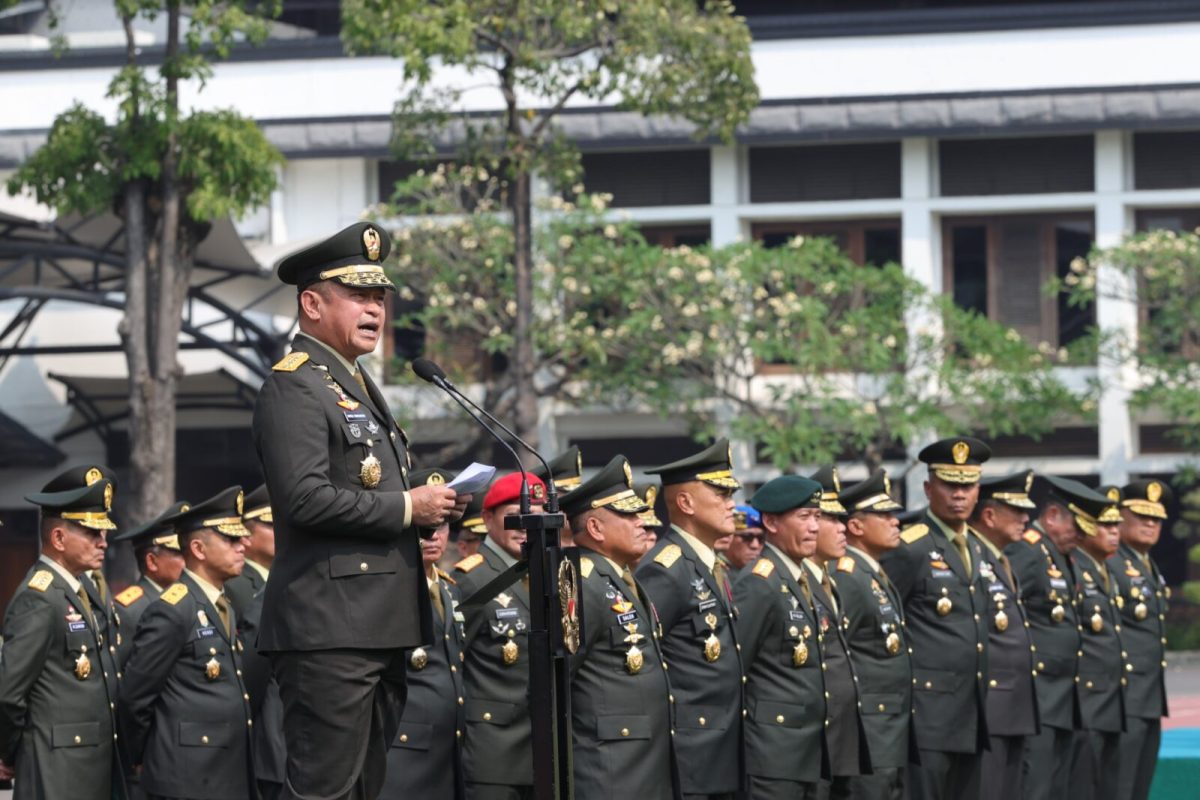 Kasad Jenderal TNI Maruli Simanjuntak resmi menerima 514 Perwira Remaja (Paja) Akademi Militer (Akmil) di Markas Besar Angkatan Darat (Mabesad), Jakarta, Rabu (22/7/2026).