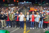 Pangdam XIII/Merdeka Mayjen TNI Mirza Agus, S.I.P., bersama jajaran Forum Koordinasi Pimpinan Daerah (Forkopimda) Provinsi Sulawesi Utara menghadiri kegiatan nonton bareng (nobar) final Piala Dunia 2026 yang digelar di kawasan Megamas, Kota Manado, Senin (20/7/2026) dini hari.