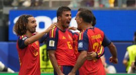 Timnas Spanyol tampil impresif dengan mengalahkan Austria 3-0 pada babak 32 besar Piala Dunia 2026 di SoFi Stadium, Inglewood, Jumat (3/7/2026).