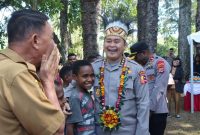 Astamaops Kapolri, Komjen Pol. Dr. Muhammad Fadil Imran, M.Si., mengunjungi Pusat Olah Seni (POS) di Distrik Wesaput, Kabupaten Jayawijaya, Papua Pegunungan, Selasa (14/7/2026).