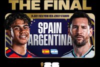 Final Piala Dunia 2026 akan menghadirkan laga impian antara juara bertahan Timnas Argentina dan juara Euro 2024 Timnas Spanyol.