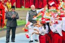 Perdana Menteri (PM) India Narendra Modi mendapat sambutan meriah saat melakukan kunjungan kenegaraan di Istana Merdeka, Jakarta, Selasa (7/7/2026).