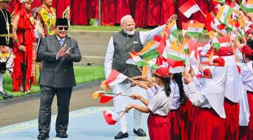 Perdana Menteri (PM) India Narendra Modi mendapat sambutan meriah saat melakukan kunjungan kenegaraan di Istana Merdeka, Jakarta, Selasa (7/7/2026).