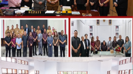 Anggota DPRD Kabupaten Minahasa, Liony Leontin Mongi, S.H., mendampingi Bupati Minahasa Dr. Robby Dondokambey S.Si., M.A.P., dan Wakil Bupati Vanda Sarundajang S.S, MAP, dalam menyambut kunjungan delegasi dari Pemerintah Kota Sendai, Jepang, di Kantor Bupati Minahasa, Tondano, Senin (24/8/2026).