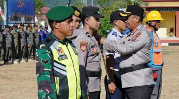 Polres Bolaang Mongondow Utara memperkuat kesiapsiagaan menghadapi dampak musim kemarau akibat fenomena El Nino dengan menggelar Apel Gelar Pasukan Tanggap Bencana di Lapangan Apel Polres Bolmong Utara, Selasa (4/8/2026).