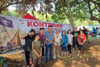 Ketua Kwartir Cabang (Kwarcab) Gerakan Pramuka Minahasa Selatan (Minsel), Donny Tampemawa, S.Pd., S.H., M.H., meninjau kesiapan Kontingen Jamnas 2026 Kwarcab Minsel di Buperta Cibubur, Jakarta, Rabu (12/8/2026).
