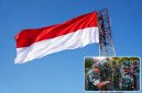Kodam XIII/Merdeka mengawali rangkaian peringatan Hari Ulang Tahun (HUT) ke-81 Kemerdekaan Republik Indonesia dengan mengibarkan Bendera Merah Putih raksasa di puncak Menara Tower Makodam XIII/Merdeka, Kota Manado, Sulawesi Utara, Sabtu (1/8/2026).