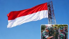 Kodam XIII/Merdeka mengawali rangkaian peringatan Hari Ulang Tahun (HUT) ke-81 Kemerdekaan Republik Indonesia dengan mengibarkan Bendera Merah Putih raksasa di puncak Menara Tower Makodam XIII/Merdeka, Kota Manado, Sulawesi Utara, Sabtu (1/8/2026).