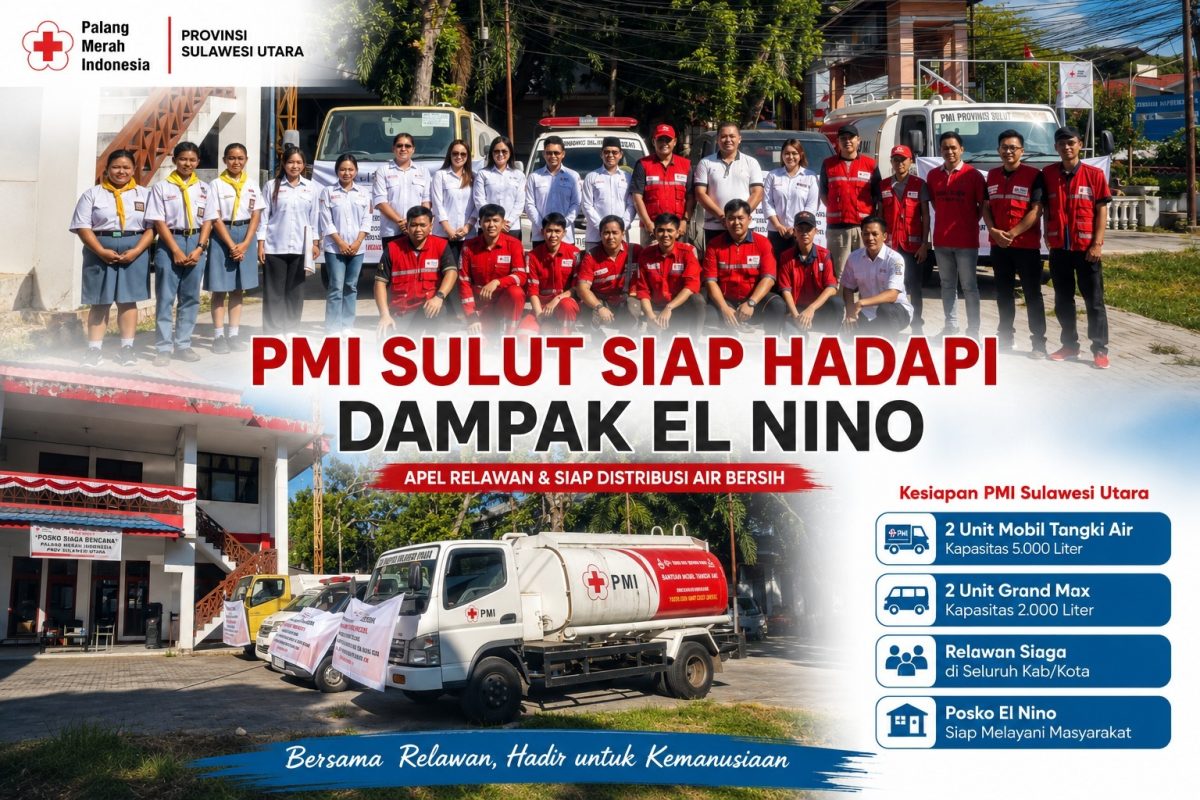Palang Merah Indonesia (PMI) Provinsi Sulawesi Utara mulai menyiapkan operasi distribusi air bersih untuk masyarakat yang terdampak kekeringan akibat fenomena El Nino.
