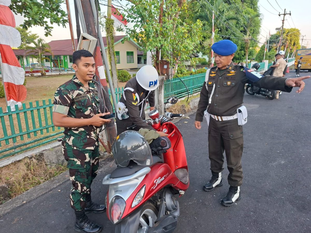 Polisi Militer Kodam (Pomdam) XIII/Merdeka menggelar Operasi Penegakan dan Penertiban (Gaktib) melalui pemeriksaan kendaraan prajurit TNI di wilayah Kodam XIII/Merdeka, Senin (11/8/2026).