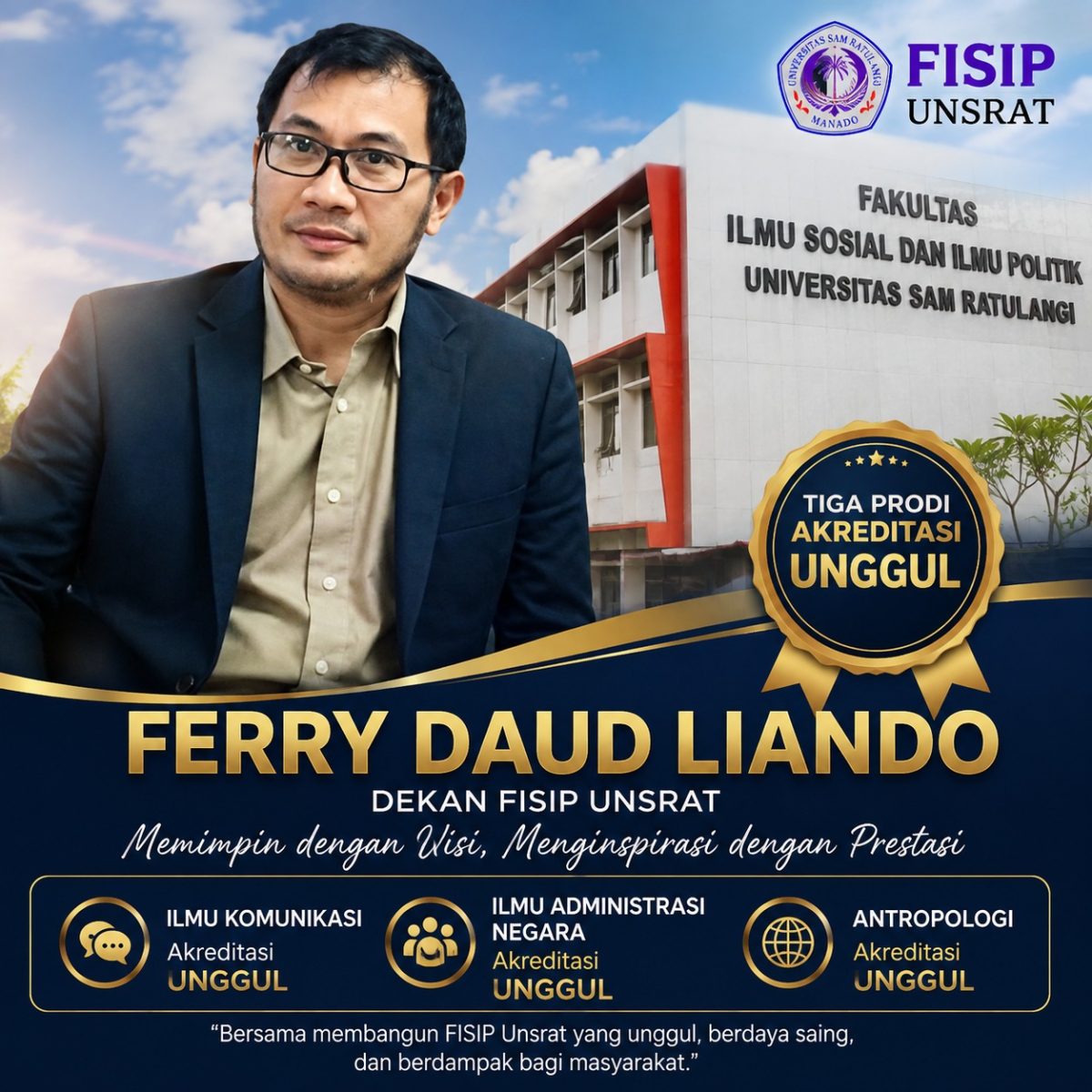 Dekan FISIP Unsrat Dr. Ferry Daud Liando, S.IP., M.Si.,(ist)