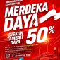 Dalam rangka HUT ke-81 RI, PLN kembali menghadirkan program diskom tambah daya listrik 50% bertajuk "Merdeka Daya" yang berlangsung mulai 17 hingga 25 Agustus 2026. Promo ini dihadirkan guna memberi kemudahan bagi masyarajat dalam mengoptimalkan penggunaan energi listrik untuk kenyamanan rumah tangga, pengembangan usaha, hingga peningkatan produktivitas.