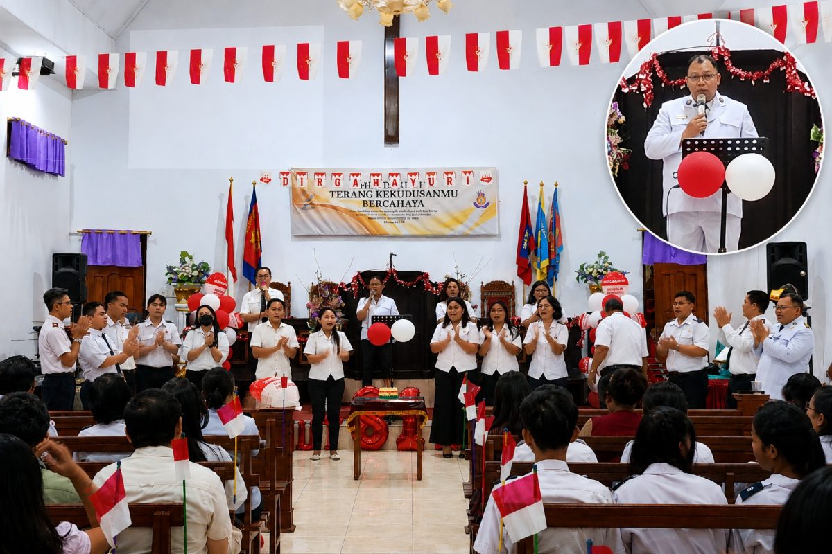 Sukacita kemerdekaan terasa berbeda dalam ibadah orang muda Gerakan Pembawa Suluh Gereja Bala Keselamatan se-Distrik Manado Werot.