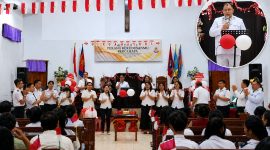 Sukacita kemerdekaan terasa berbeda dalam ibadah orang muda Gerakan Pembawa Suluh Gereja Bala Keselamatan se-Distrik Manado Werot.