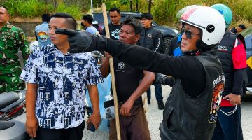 Wakapolda Sulawesi Utara Brigjen Pol Awi Setiyono memantau langsung penanganan kebakaran lahan perkebunan di Kelurahan Tinoor Dua, Kota Tomohon.