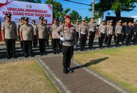 Polres Bitung memperingati Hari Juang Polri 2026 melalui upacara di Lapangan Upacara Polres Bitung, Jumat (21/8/2026).