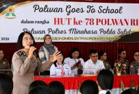 Memperingati Hari Jadi Polisi Wanita (Polwan) Republik Indonesia ke-78 tahun 2026, jajaran Polwan Polres Minahasa menggelar kegiatan Polwan Goes To School di SMP Negeri 1 Tondano, Rabu (26/8/2026).