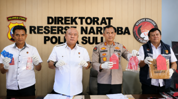 Polda Sulut Ungkap 3 Kasus Narkoba, Sabu 64,6 Gram Disita