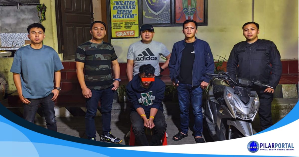 Foto Dok: Unit Opsnal URC Resmob Polsek Tomohon Tengah bersama tersangka dan barang bukti.