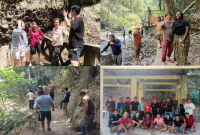Pemerintah Desa Kali Selatan, Kecamatan Pineleng, Kabupaten Minahasa, melakukan kegiatan kerja bakti bersama di kawasan objek wisata Air Terjun Tapahan Telu. yang dipimpin langsung Hukum Tua Altin Pungus. 