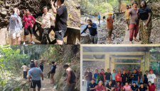Pemerintah Desa Kali Selatan, Kecamatan Pineleng, Kabupaten Minahasa, melakukan kegiatan kerja bakti bersama di kawasan objek wisata Air Terjun Tapahan Telu. yang dipimpin langsung Hukum Tua Altin Pungus.