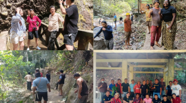 Pemerintah Desa Kali Selatan, Kecamatan Pineleng, Kabupaten Minahasa, melakukan kegiatan kerja bakti bersama di kawasan objek wisata Air Terjun Tapahan Telu. yang dipimpin langsung Hukum Tua Altin Pungus. 