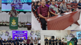 Kepala Dinas Kepemudaan dan Olahraga Agustivo Tumundo, SE, M.Si membuka dengan resmi pelaksanaan Konsultasi Tahunan Komisi Pelayanan Remaja (KPR) Sinode GMIM Tahun 2026.
