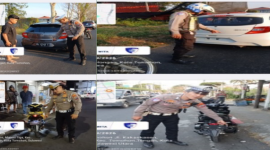 Personel, Satuan Lalu Lintas (Satlantas) Polres Tomohon menggelar Kegiatan Rutin Yang Ditingkatkan (KRYD) di sepanjang jalur Tomohon-Manado.