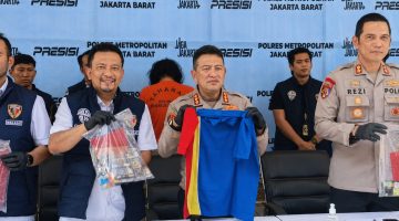 Kapolres Metro Jakarta Barat Kombes Nasriadi saat memimpin press conference.