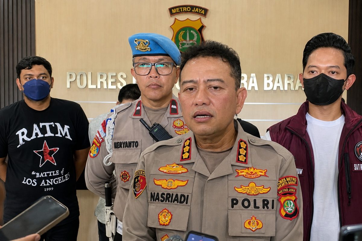 Kapolres Metro Jakarta Barat Kombes Pol. Nasriadi saat memimpin press conference.(ist)