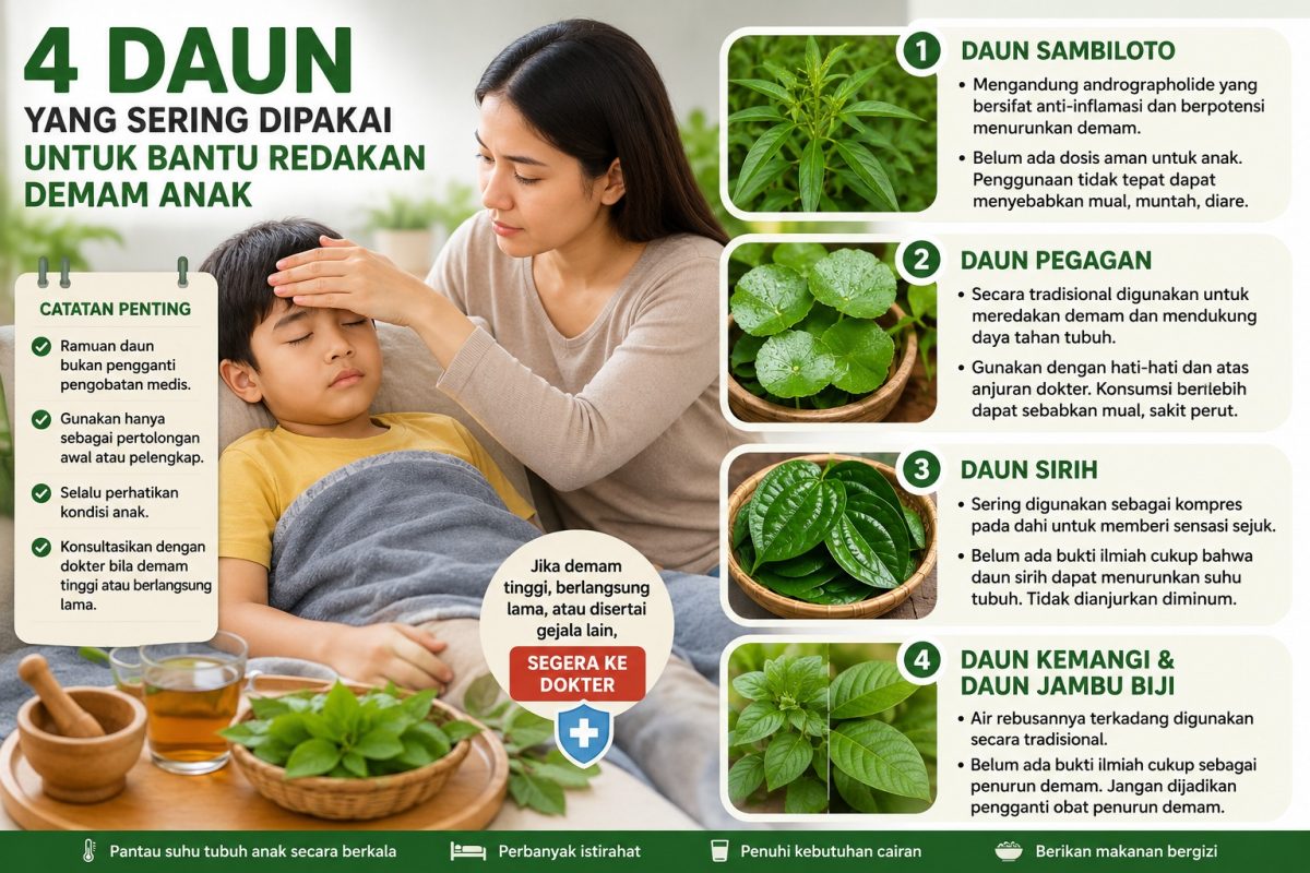 Demam pada anak sering membuat orang tua mencari cara untuk membantu menurunkan suhu tubuh, termasuk menggunakan ramuan tradisional.