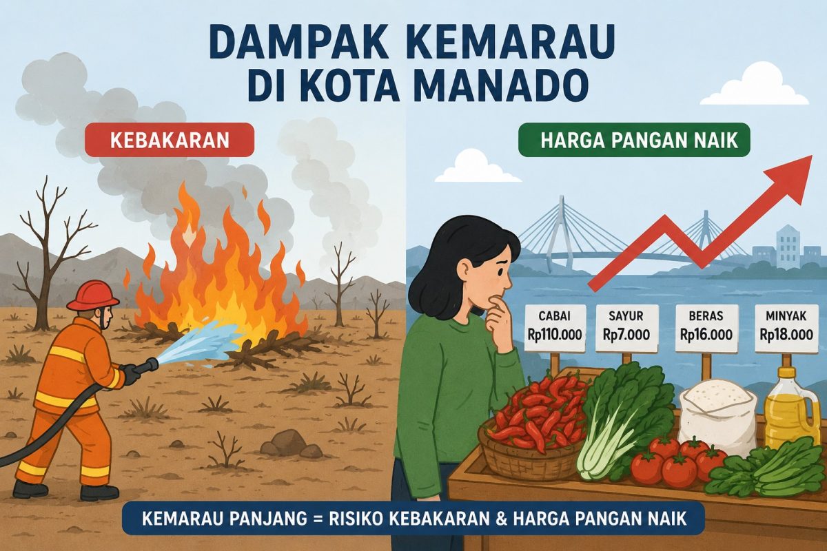 Kemarau berkepanjangan mulai memberikan dampak terhadap kehidupan masyarakat di Kota Manado.