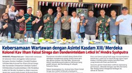 Suasana hangat dan penuh keakraban mewarnai pertemuan sejumlah wartawan bersama jajaran Intelijen Kodam XIII/Merdeka di Rumah Kopi Tikala, Manado, Sabtu (5/9/2026).
