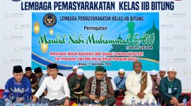 Lembaga Pemasyarakatan (Lapas) Kelas IIB Bitung menggelar peringatan Maulid Nabi Muhammad SAW, Sabtu (12/9/2026).