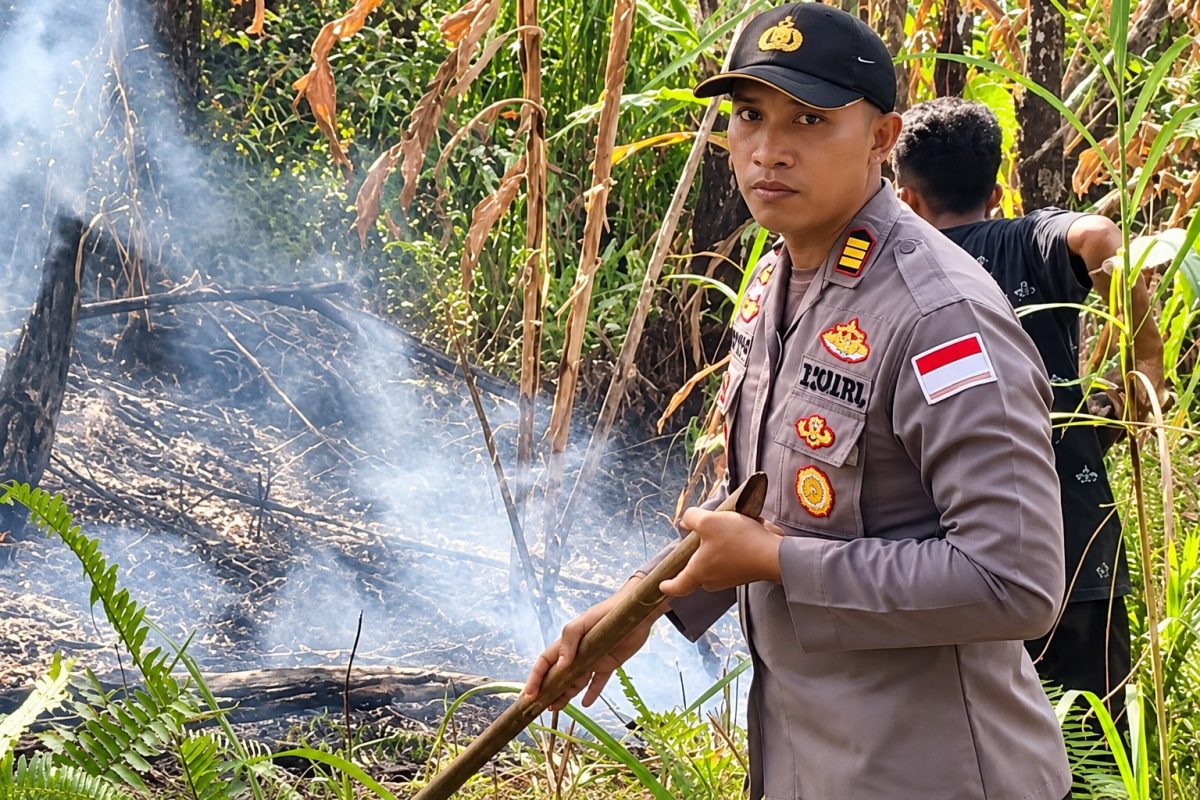 Polres Kepulauan Sangihe terus memperkuat penanganan kebakaran hutan dan lahan (Karhutla) di kawasan Gunung Awu.