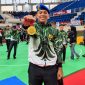 Pratu Sulasmin Ali Marisa dari Pomdam XIII/Merdeka berhasil meraih medali emas pada Open Tournament Pencak Silat Kejurnas Piala Panglima TNI di GOR Manahan, Kota Solo, Jawa Tengah, Senin (14/9/2026).