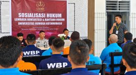 Warga Binaan Pemasyarakatan (WBP) Rutan Kelas IIB Kotamobagu mengikuti sosialisasi hukum di Aula Rutan, Senin (15/9/2026).