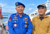 Direktur Polairud Polda Sulut Kombes Pol Bayuaji Yudha Prajas didampingi Direktur Utama (Dirut) PDAM Wanua Wenang Kota Manado saat ini dijabat oleh Meiky Taliwuna, S.E., M.M.