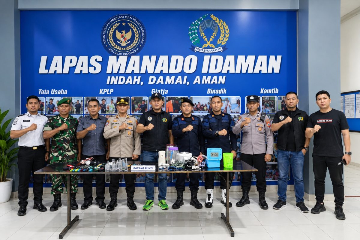 Komitmen memberantas peredaran barang terlarang di lingkungan pemasyarakatan terus diperkuat Lembaga Pemasyarakatan (Lapas) Kelas IIA Manado.