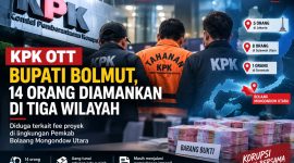 Komisi Pemberantasan Korupsi (KPK) melakukan operasi tangkap tangan (OTT) terhadap Bupati Bolaang Mongondow Utara (Bolmut) Sirajudin Lasena dan sejumlah pihak pada Senin (21/9/2026).